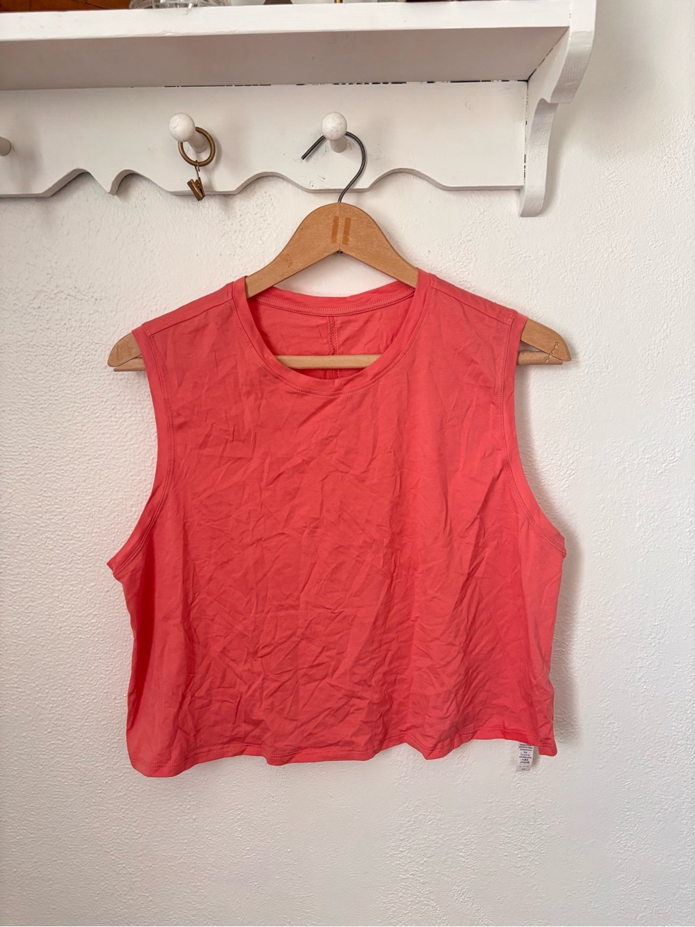 CRZ YOGA Pima Cotton Cropped Tank Top Pink Size Medium